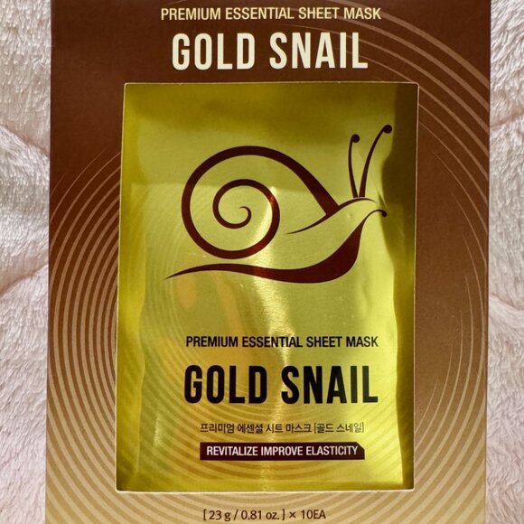 PRETTYSKIN Gold Snail - Premium Essential Sheet Mask (10 sheets) - Picture 2 of 3
